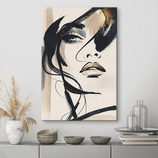 Painting of a woman's face Painting of a woman's face