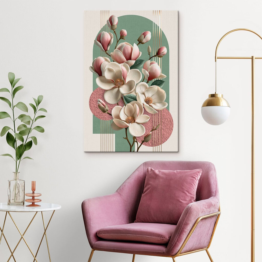 Magnolia blooms in soft pastel tones Magnolia blooms in soft pastel tones