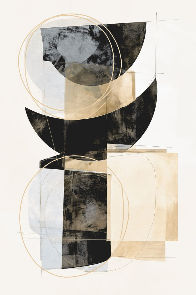 Painting of a group of circles and a circle Painting of a group of circles and a circle