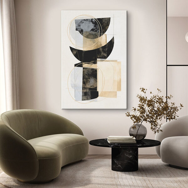 Painting of a group of circles and a circle Painting of a group of circles and a circle