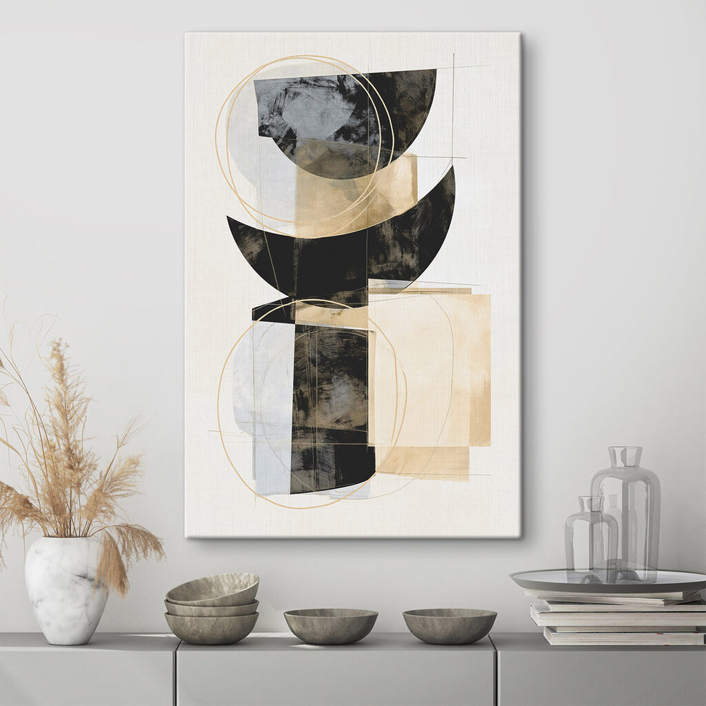 Painting of a group of circles and a circle Painting of a group of circles and a circle