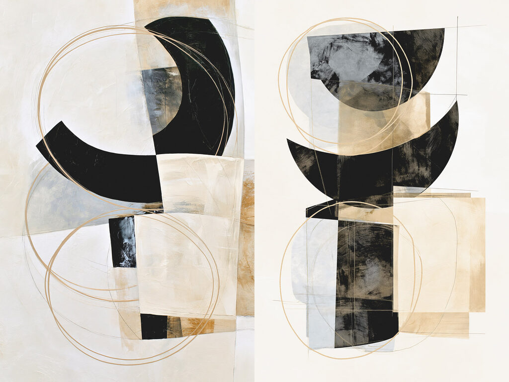 Painting of a couple of circles and a couple of circles