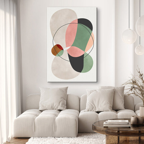 Colorful art piece with circles and lines