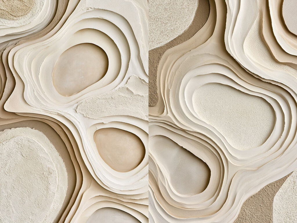 Organic shapes and flowing lines blend