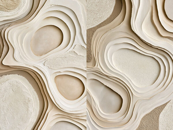 Organic shapes and flowing lines blend