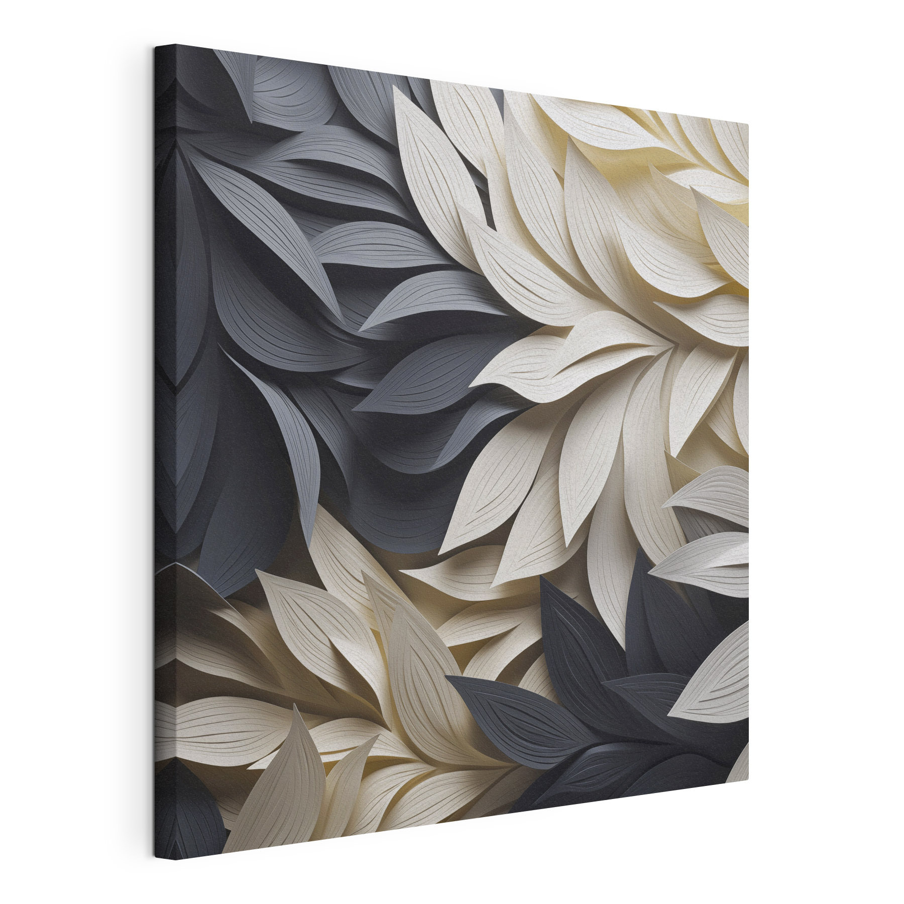 Black and white leaves
