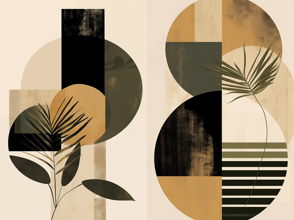 Plant with leaves and circles