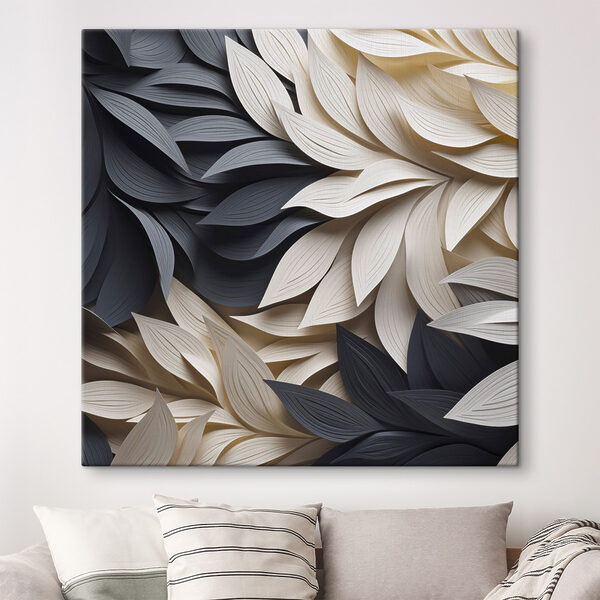 Black and white leaves