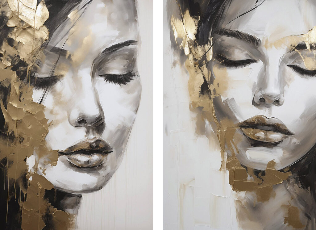 Painting of a woman's face Painting of a woman's face