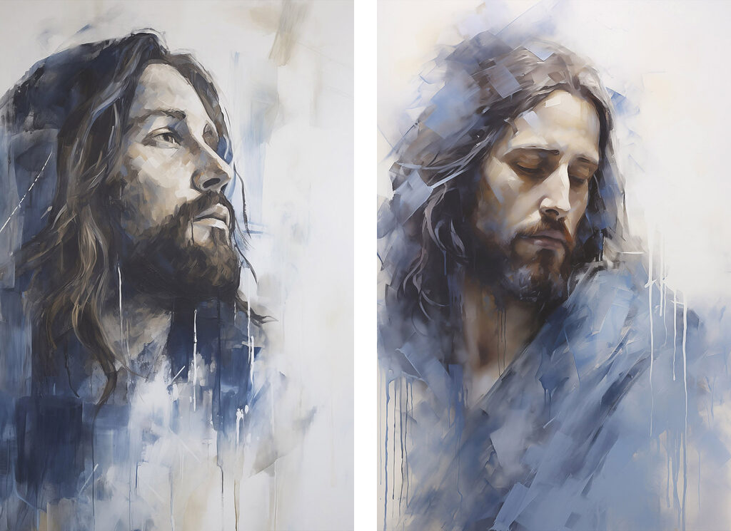 Painting of a man with long hair