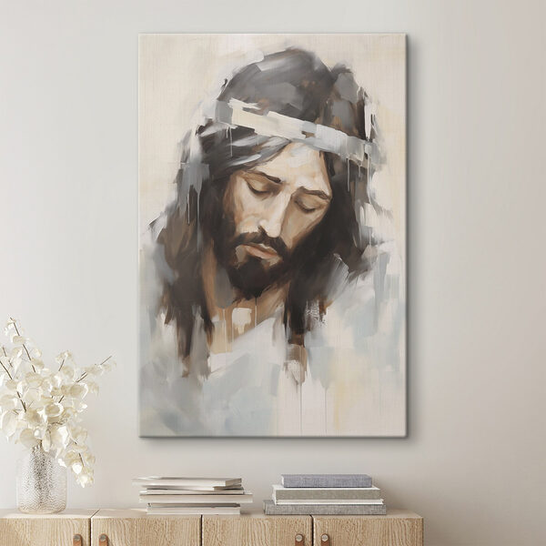 Painting of a man with a cross on his head