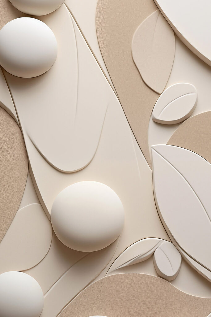 Sculpted forms in soft tones Sculpted forms in soft tones