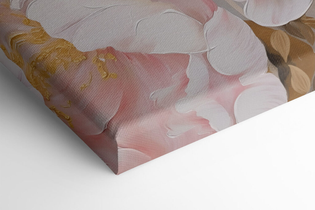 Painting of flowers on a white surface Painting of flowers on a white surface
