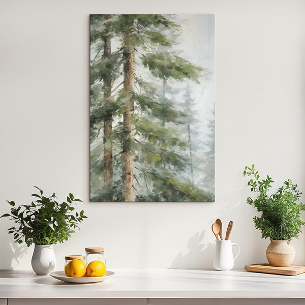 Painting of trees in the woods