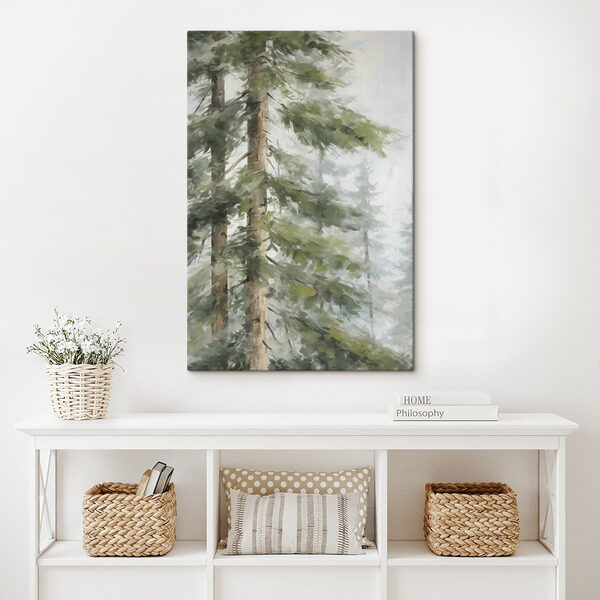 Painting of trees in the woods