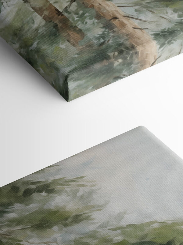 Painting of trees in the woods