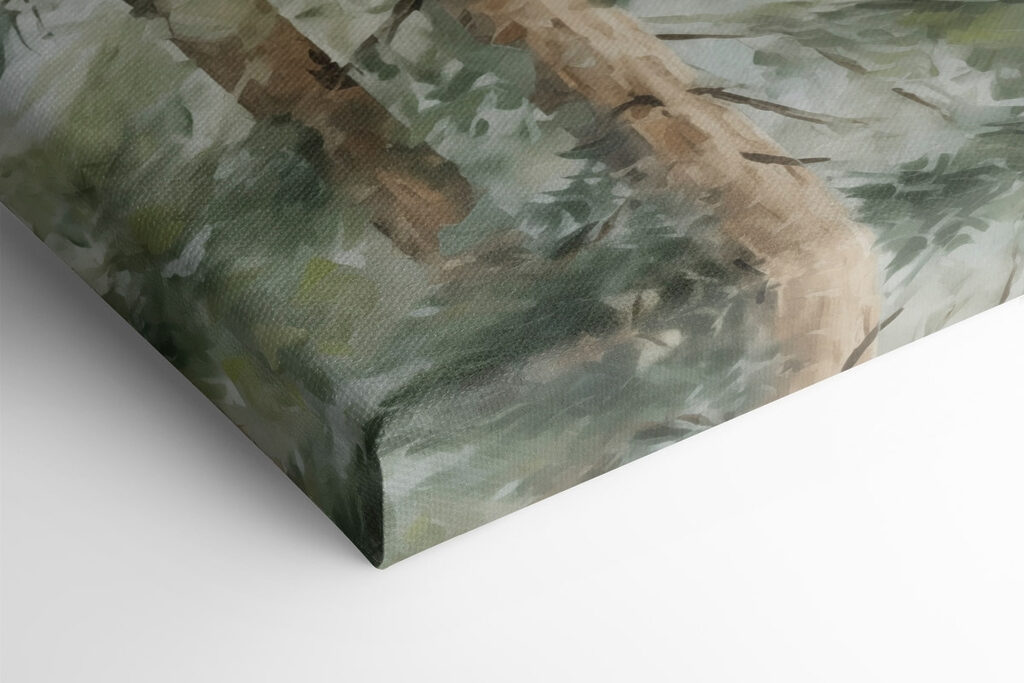 Painting of trees in the woods