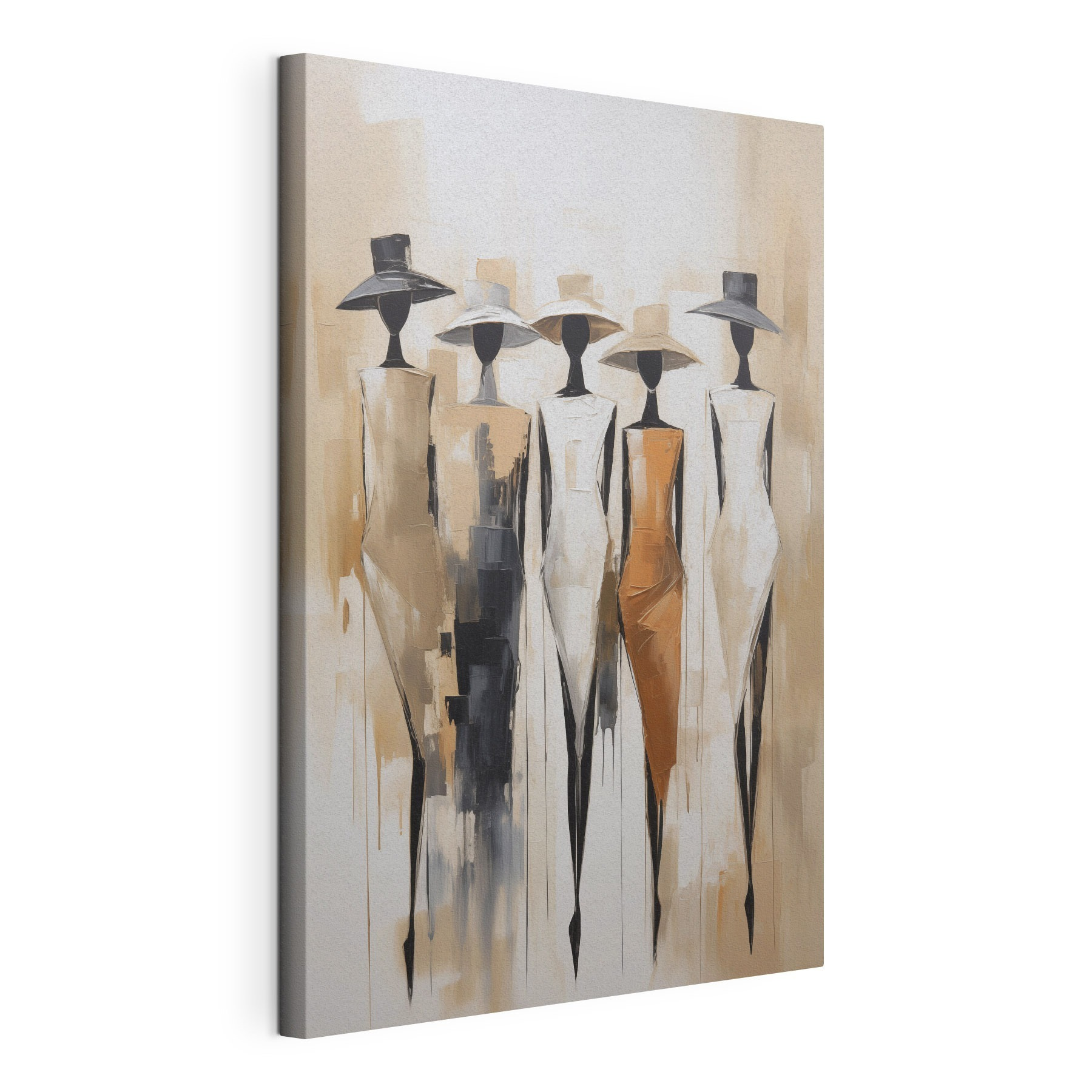 Painting of a group of women wearing hats