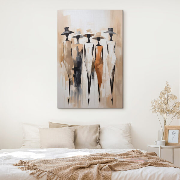 Painting of a group of women wearing hats