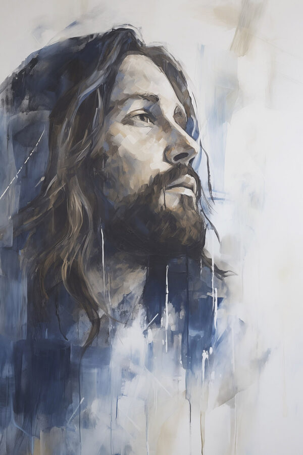 Painting of a man with long hair