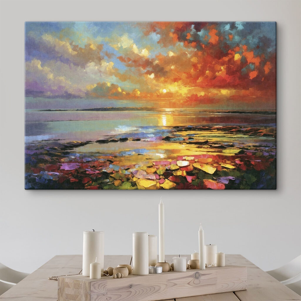 Colorful sky over water Colorful sky over water
