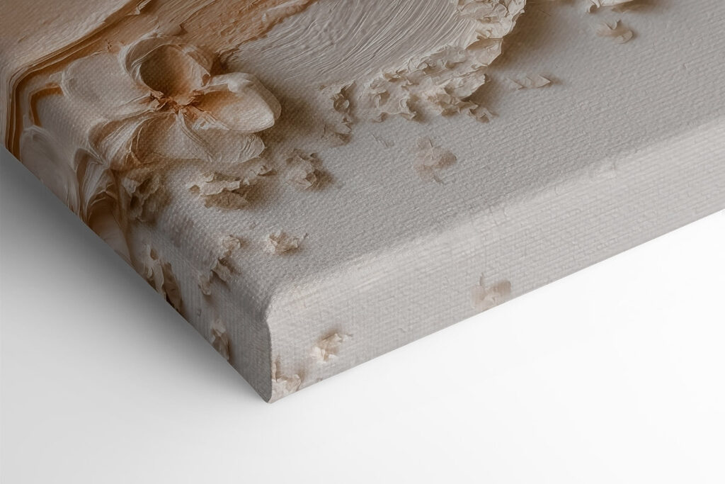 White flower art on a white surface White flower art on a white surface