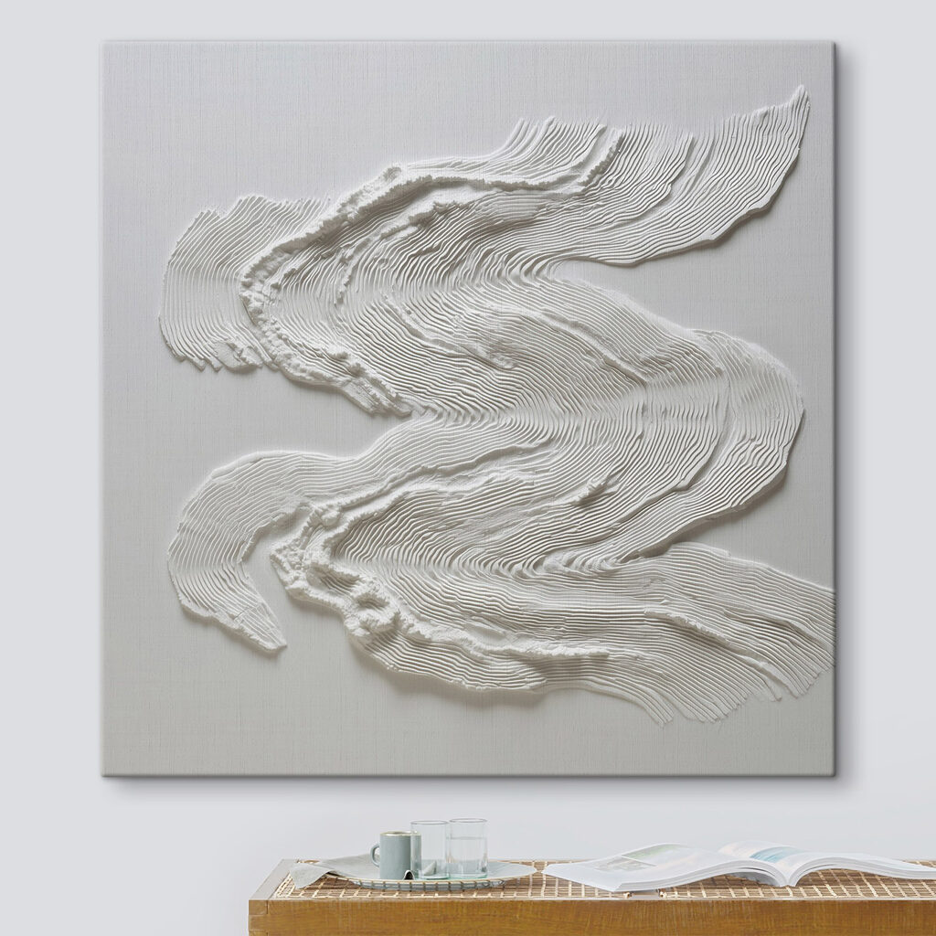 White fabric with a wavy pattern White fabric with a wavy pattern