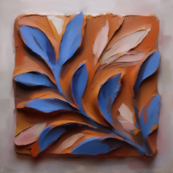 Blue and orange leaf design Blue and orange leaf design