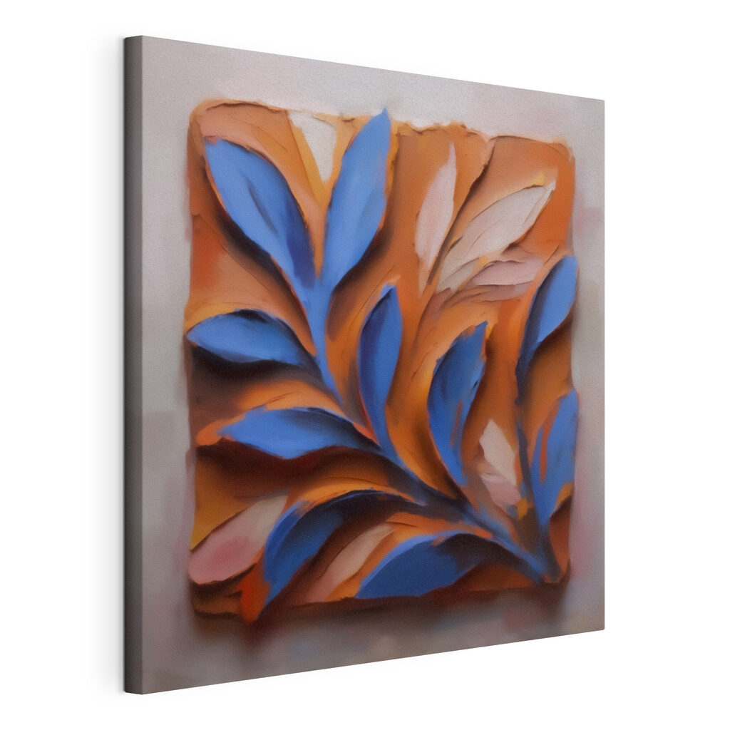 Blue and orange leaf design Blue and orange leaf design