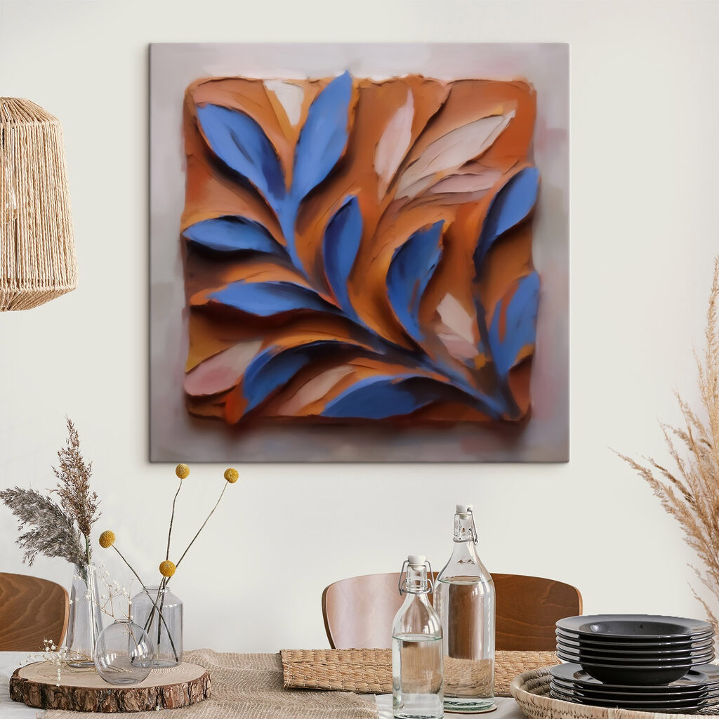 Blue and orange leaf design Blue and orange leaf design