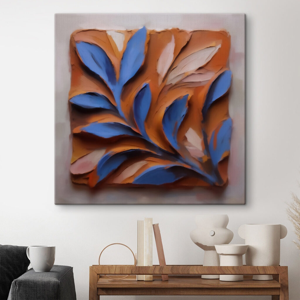 Blue and orange leaf design Blue and orange leaf design