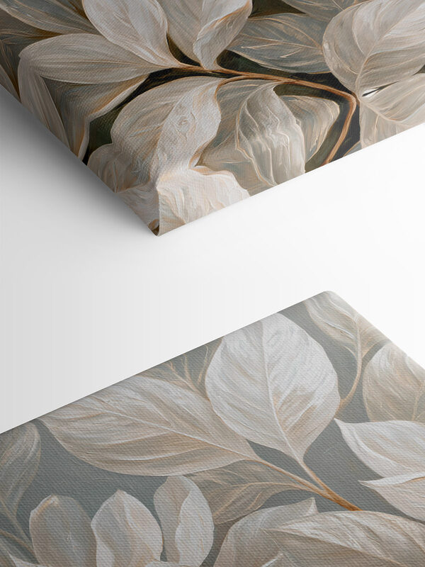 Painting of white flowers and leaves Painting of white flowers and leaves