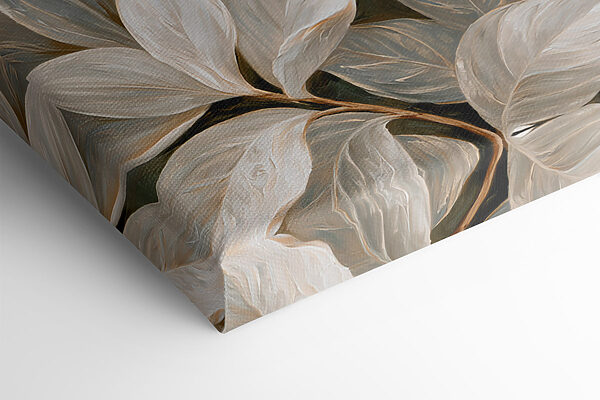 Painting of white flowers and leaves Painting of white flowers and leaves