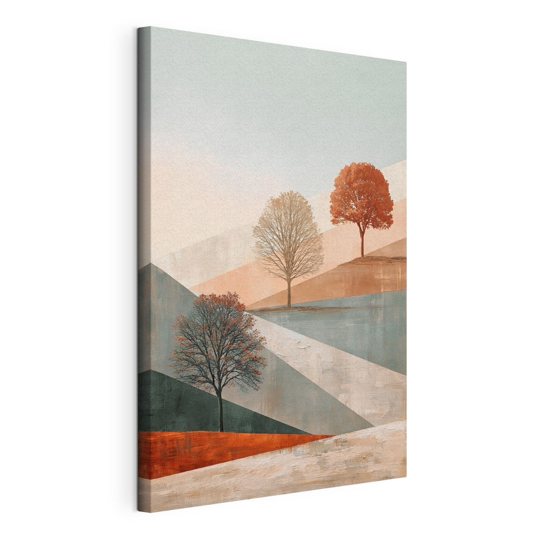 Painting of trees on a hill Painting of trees on a hill