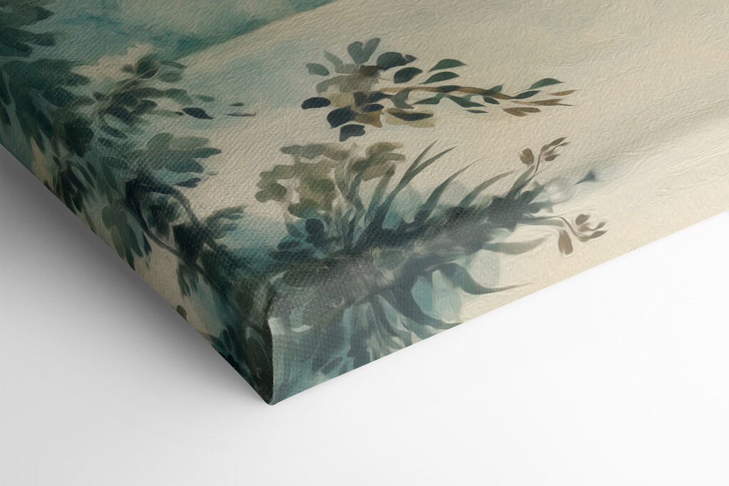 Watercolor painting of a lake and trees Watercolor painting of a lake and trees