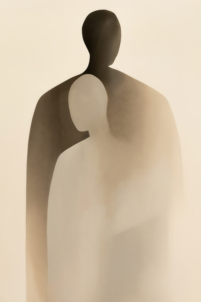 Shadow of a person and a person