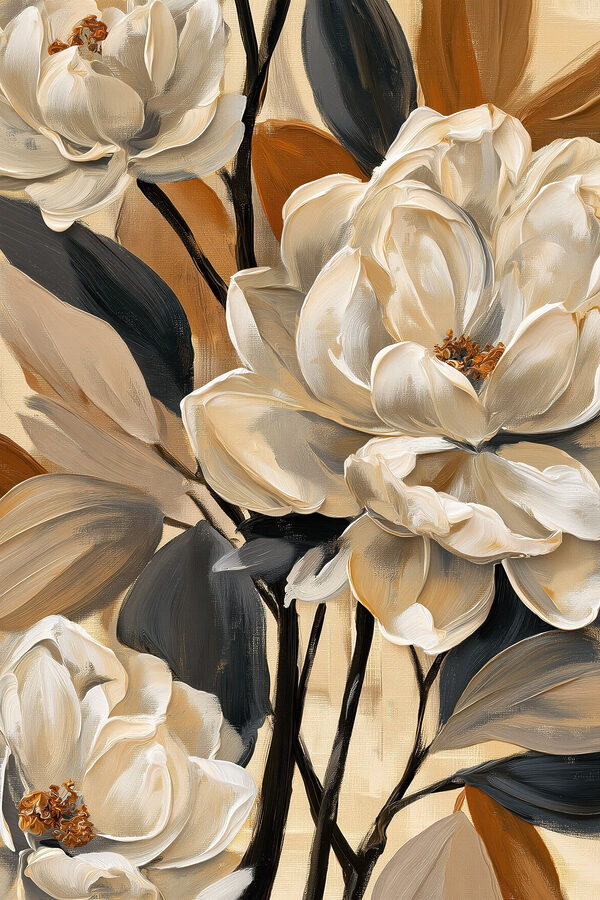 Painting of flowers on a canvas Painting of flowers on a canvas