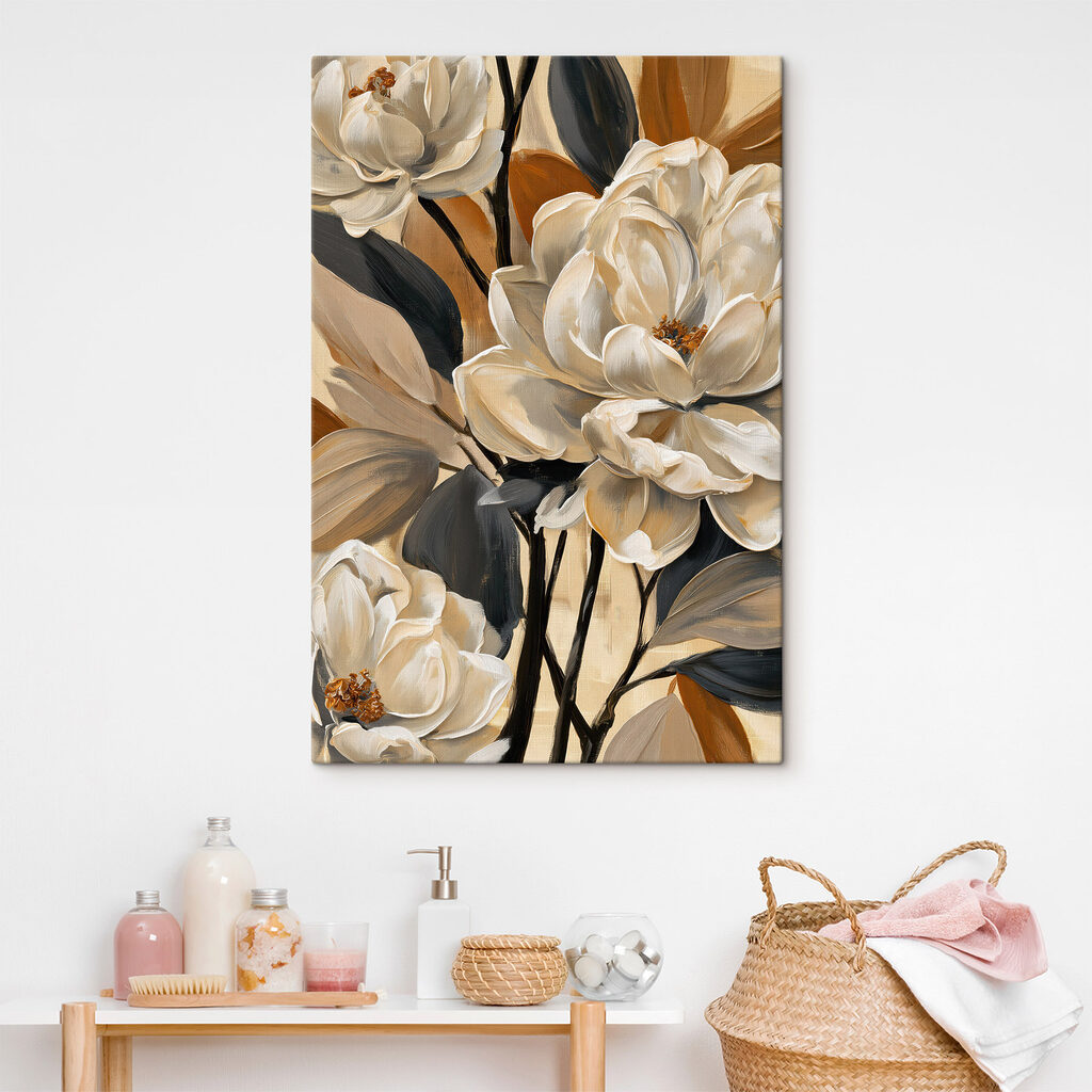 Painting of flowers on a canvas Painting of flowers on a canvas