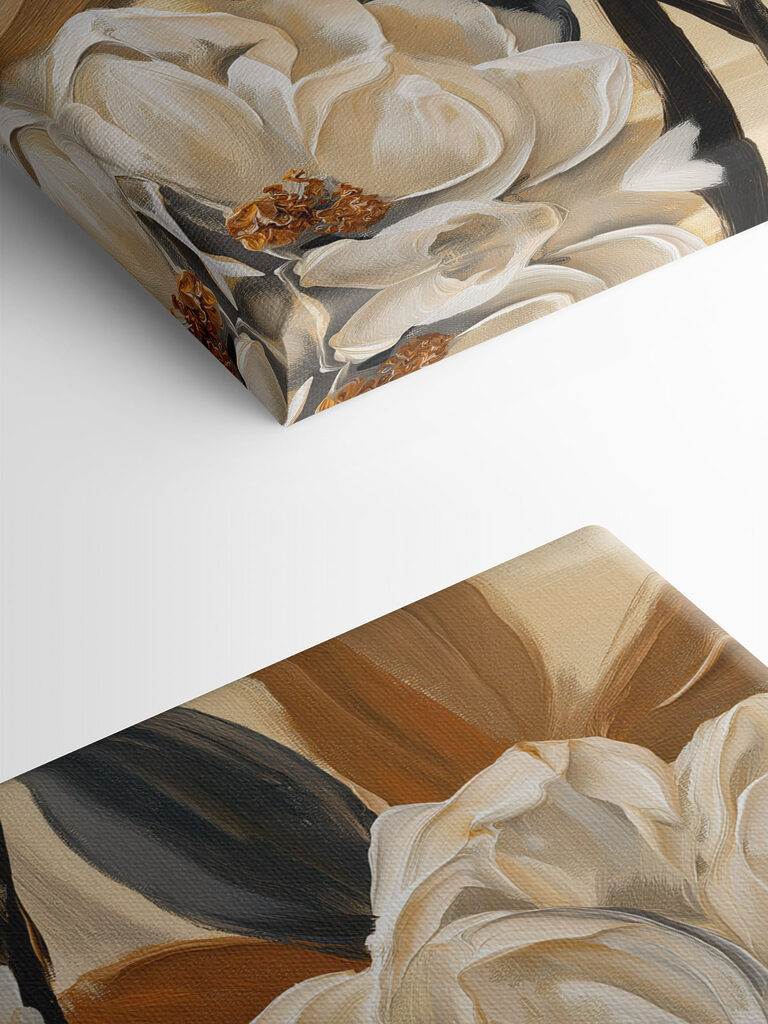 Painting of flowers on a canvas Painting of flowers on a canvas