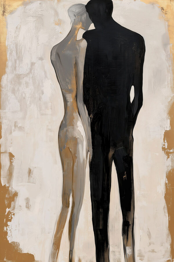 Painting of a couple of people
