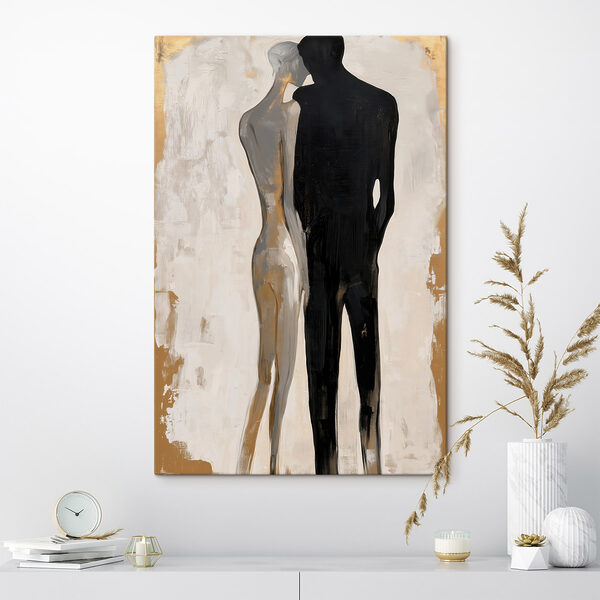 Painting of a couple of people
