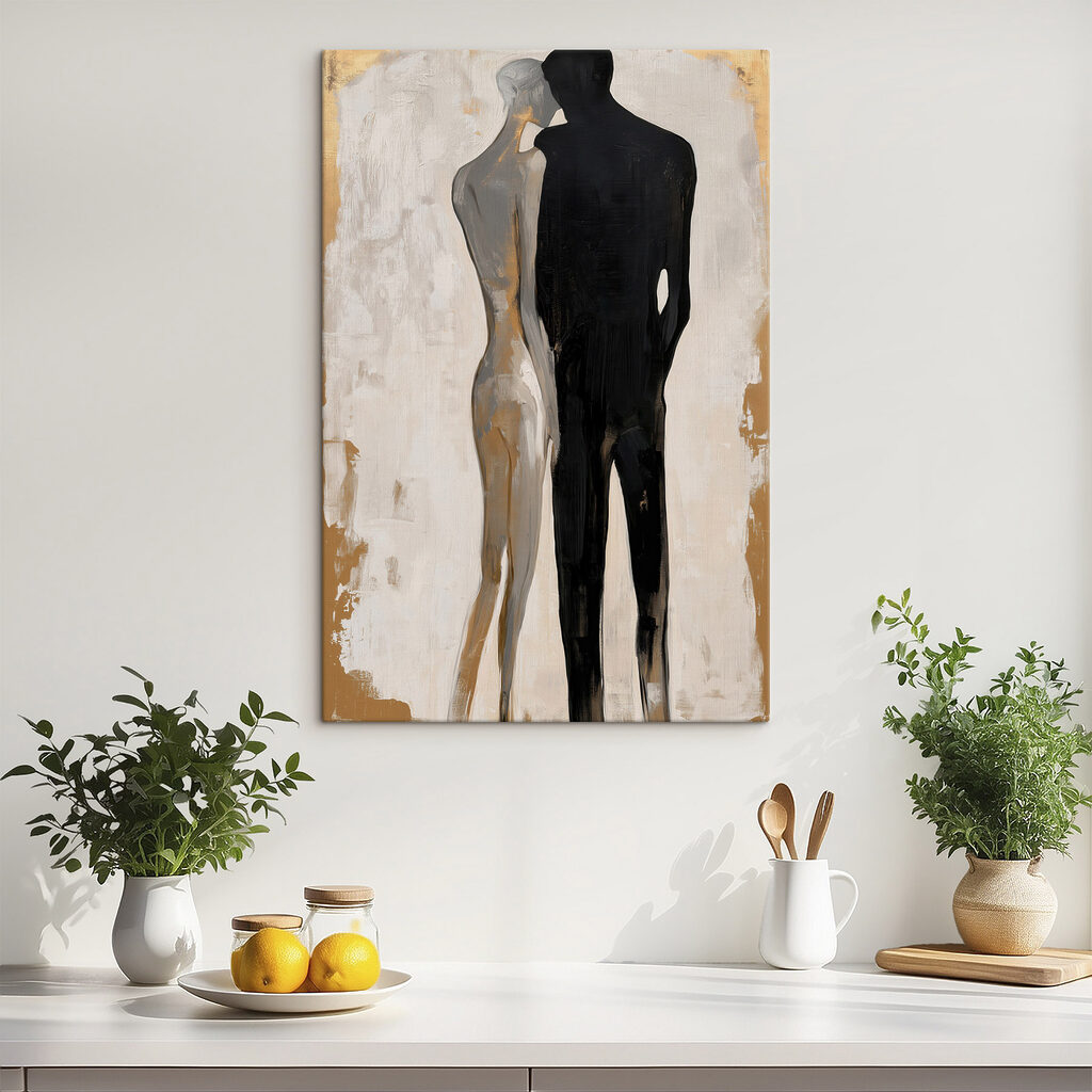 Painting of a couple of people