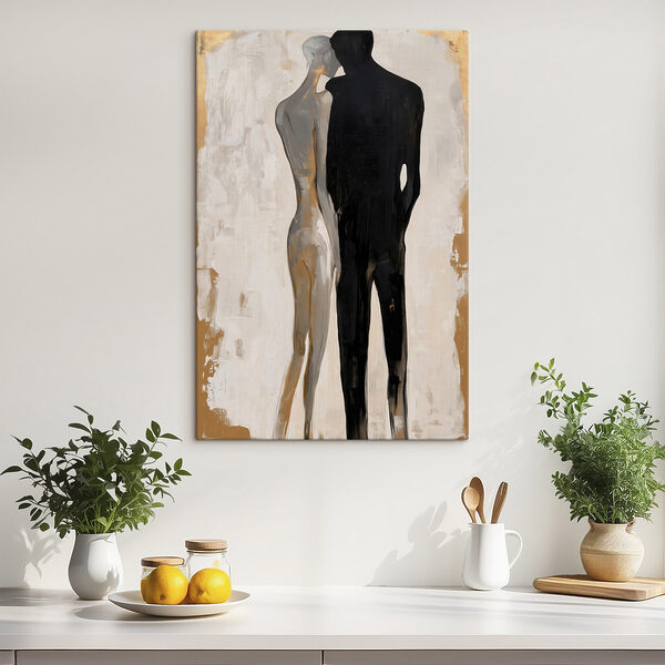 Painting of a couple of people