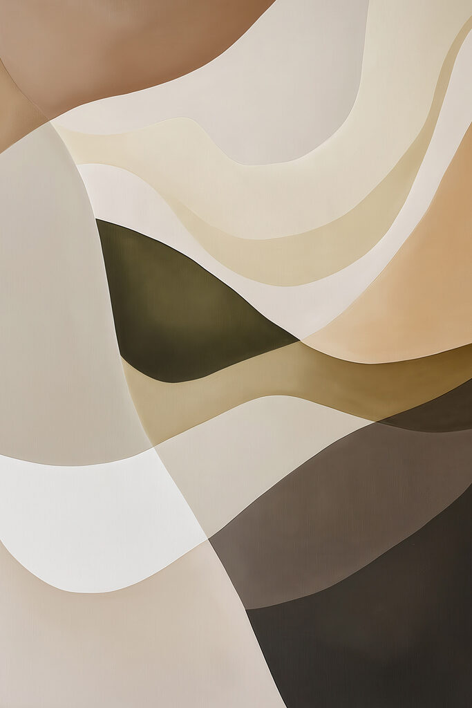 - Soft curves in earthy tones - Soft curves in earthy tones