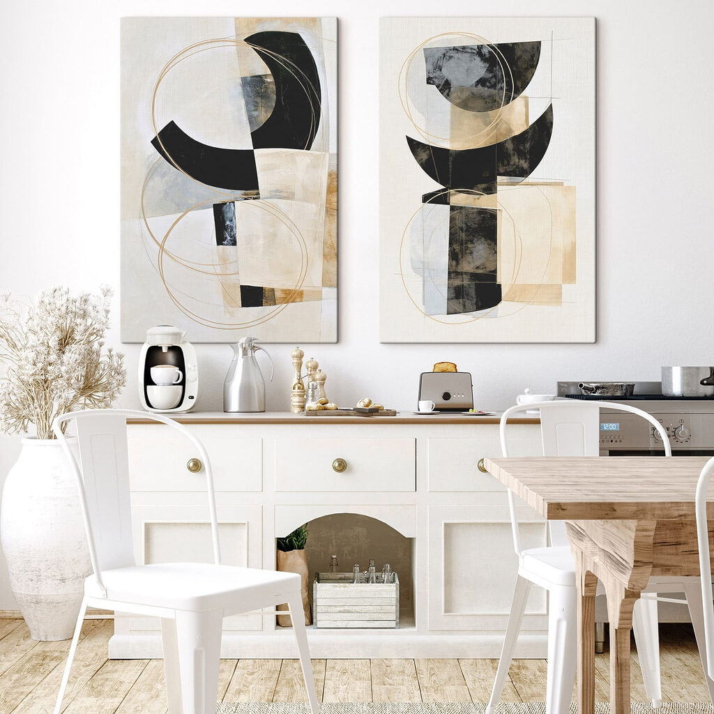 Painting of a couple of circles and a couple of circles