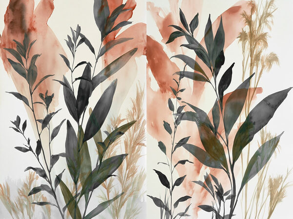 Painting of plants with leaves Painting of plants with leaves
