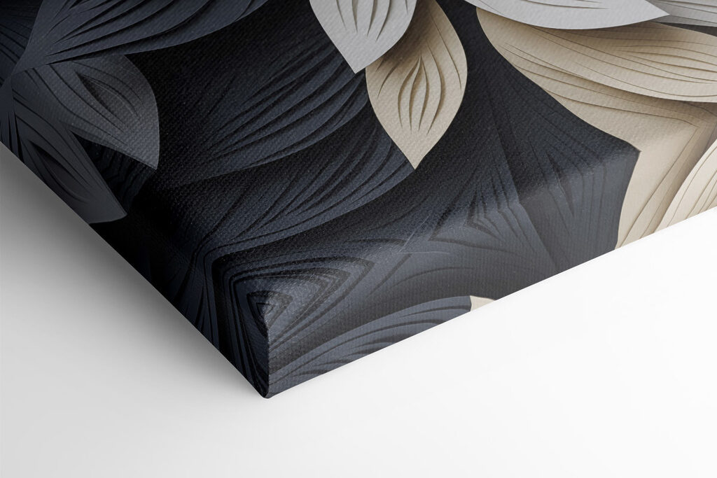 Black and white leaves
