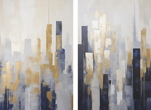 Painting of a city Painting of a city