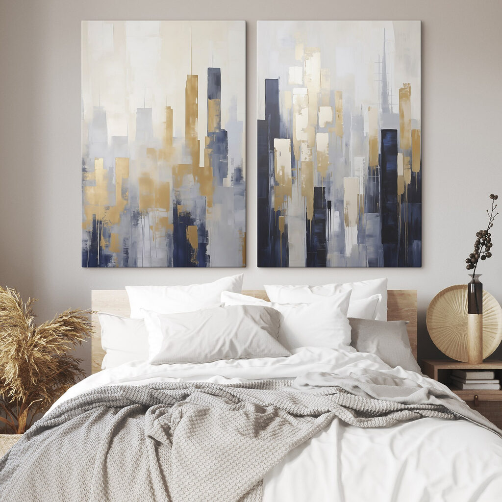 Painting of a city Painting of a city