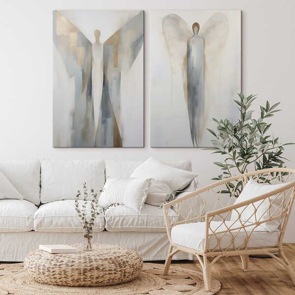 Ethereal figures in muted tones